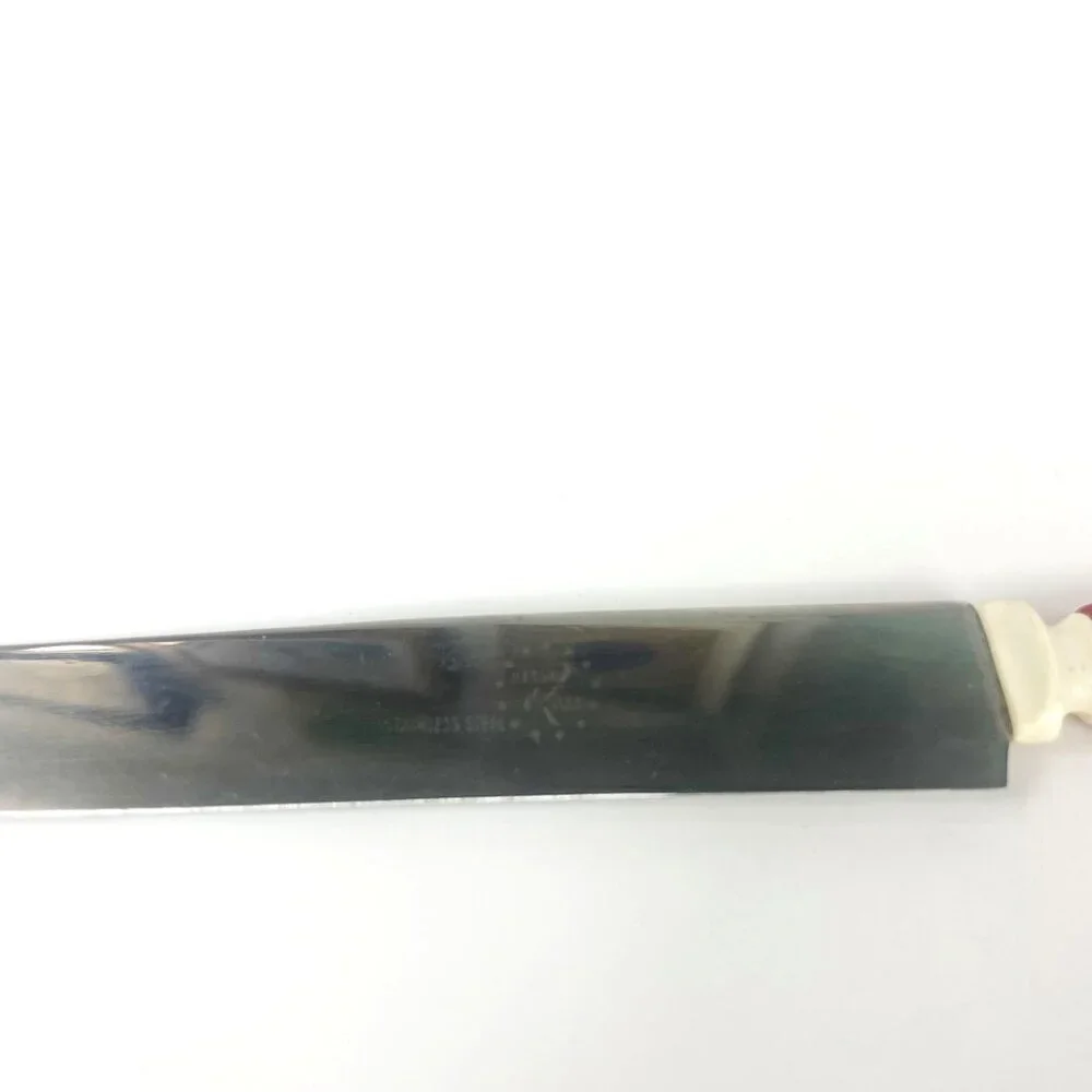 Betsy Ross Butter Stainless Steel Knife with Cherry Red Bakelite Handle